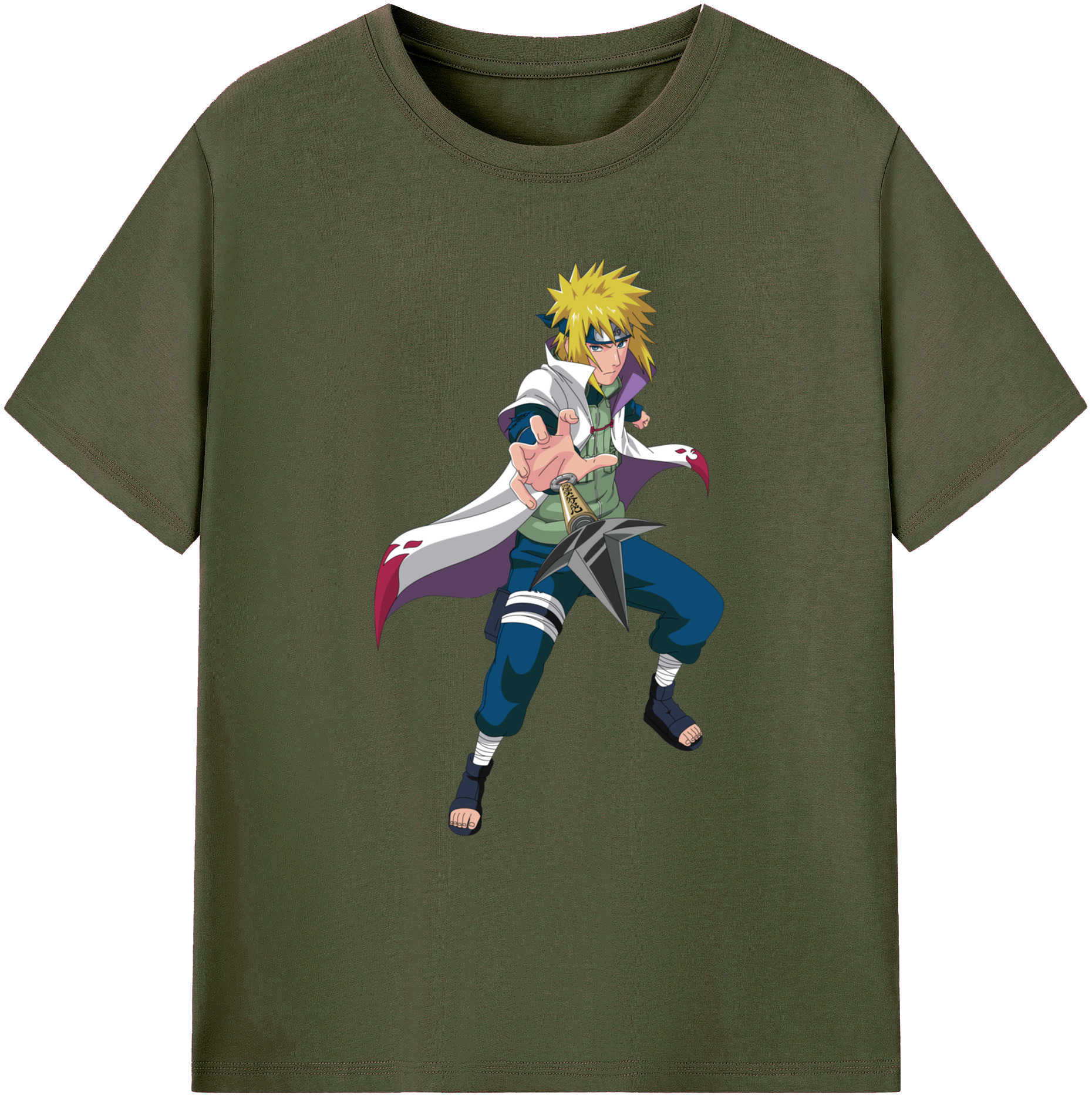 （画像用） NARUTO -ナルト- 波風 ミナト Namikaze Minato 綿100％ メンズ半袖Tシャツ｜肌触りやわらか＆通気性
